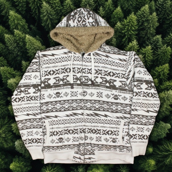 BILLABONG SKULL ZIP UP HOODIE - Picture 1 of 5
